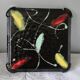 Antique underside in black ceramic enamelled modern and colorful décor