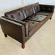 Vintage Danish Erik Jørgensen brown leather 3 seater sofa