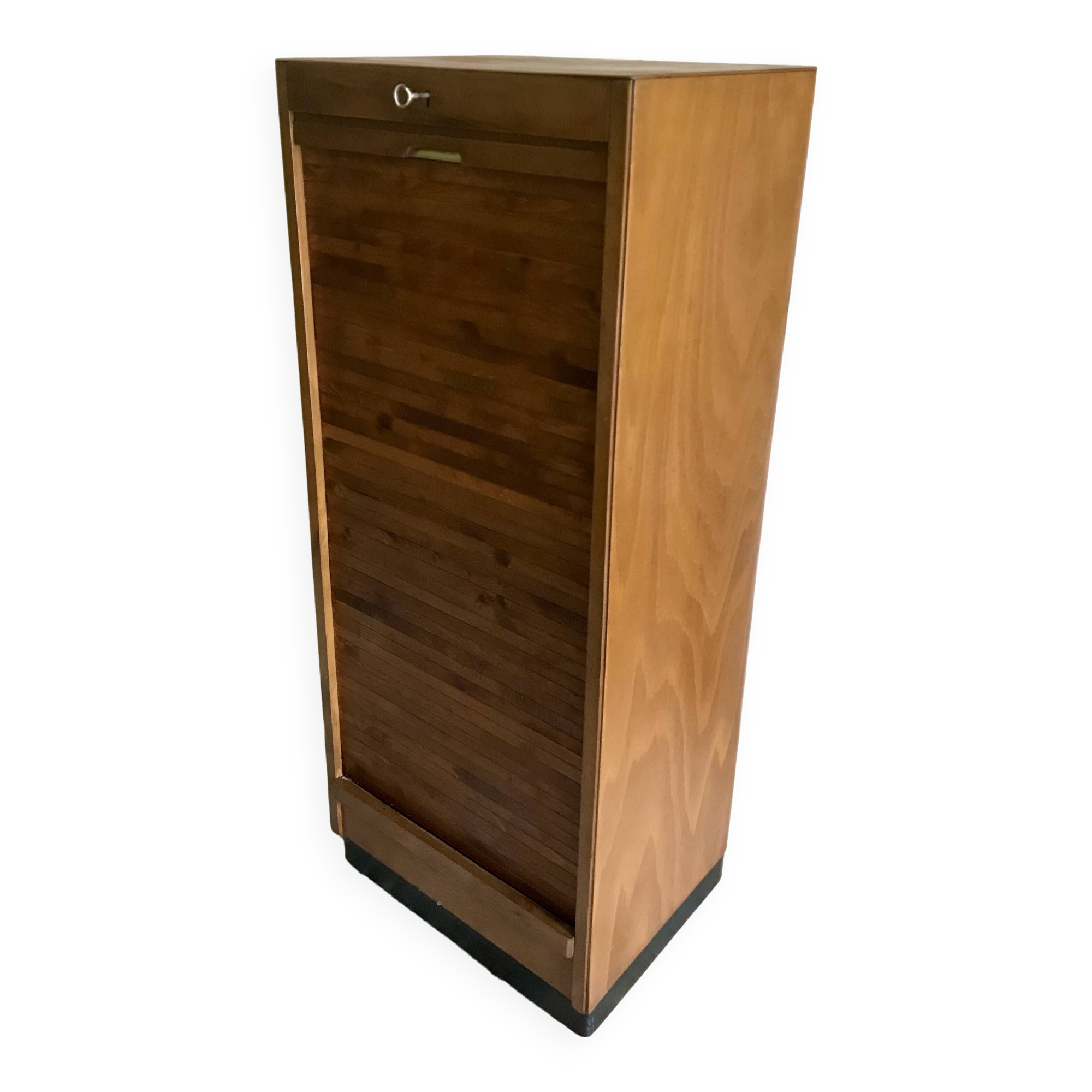 Vintage sliding curtain file cabinet 1950-1970