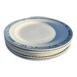6 assiettes plates anciennes - terre fer