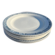 Set of 6 old Robert Salins flat plates, Terre de Fer