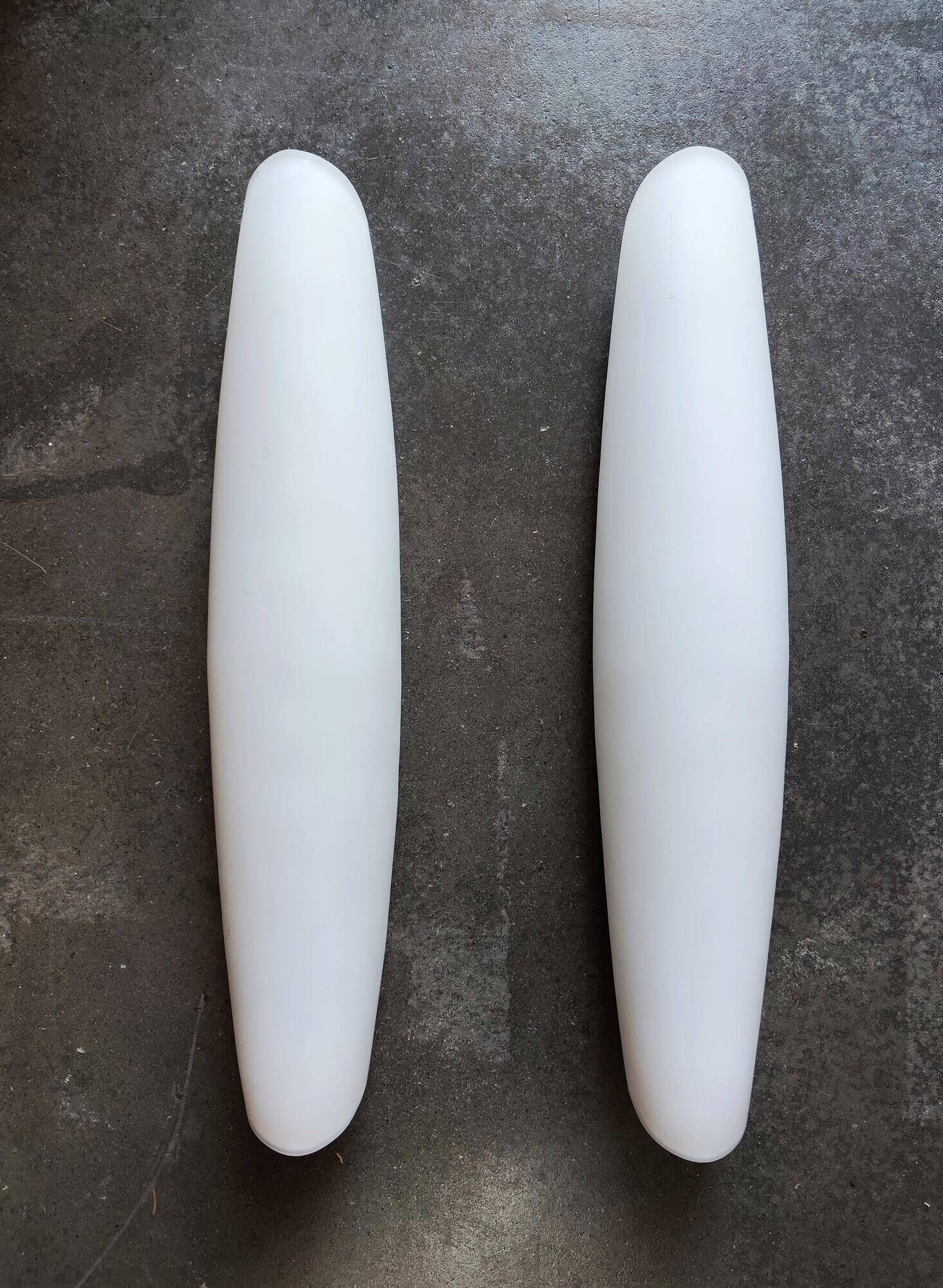 Paire d'appliques XXL Space Age en verre opalin, 1970s