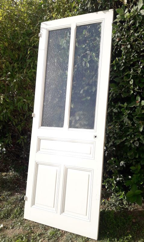 Old translucent glazed communication door 82.5x214.2cm (2)
