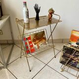 Vintage 1960s brass side table/magazine rack