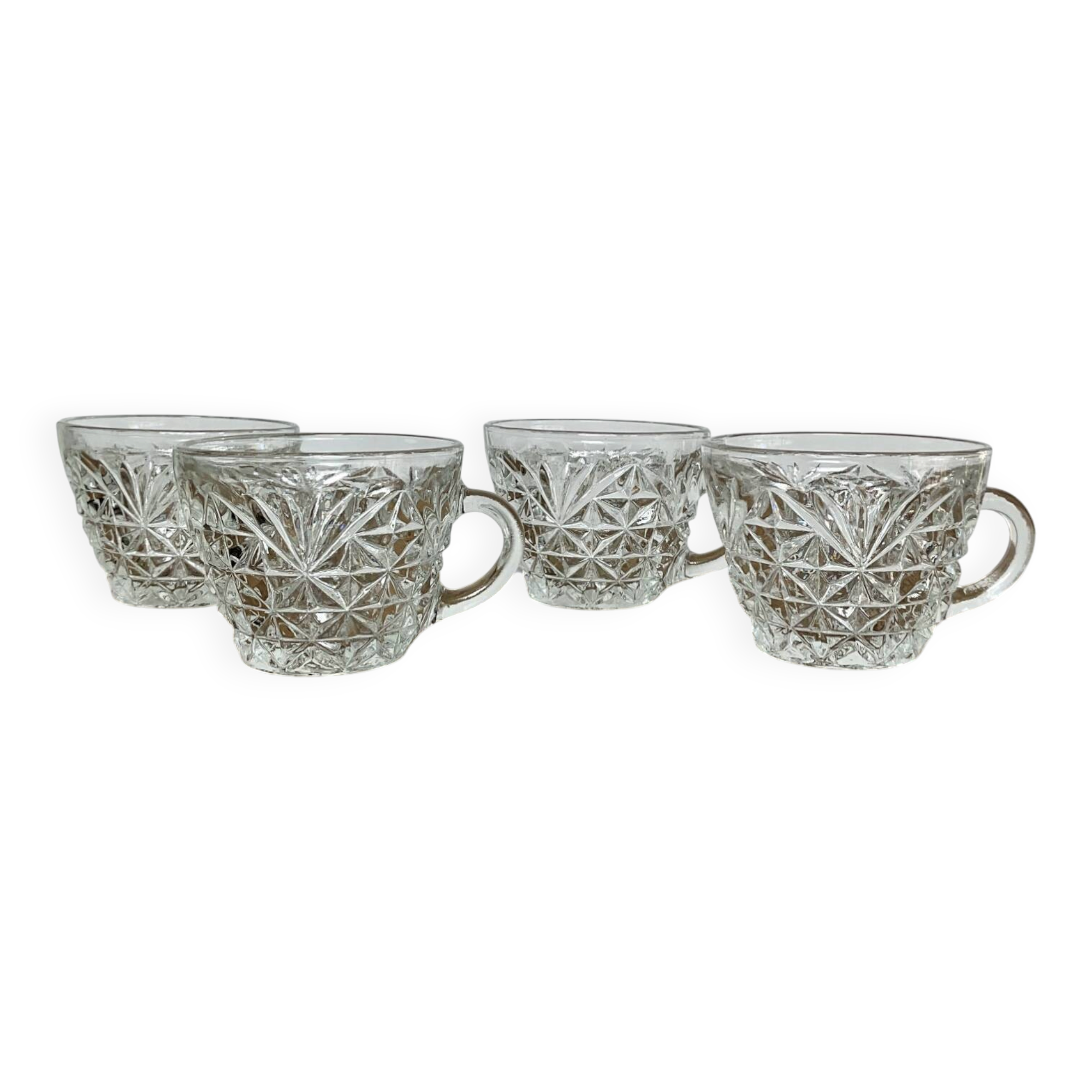 Set of 4 cut glass cups