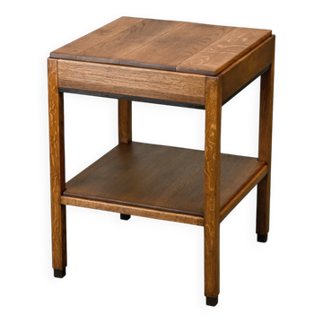 Dutch Modernist Art Deco Amsterdam School side table or bedside table Oak