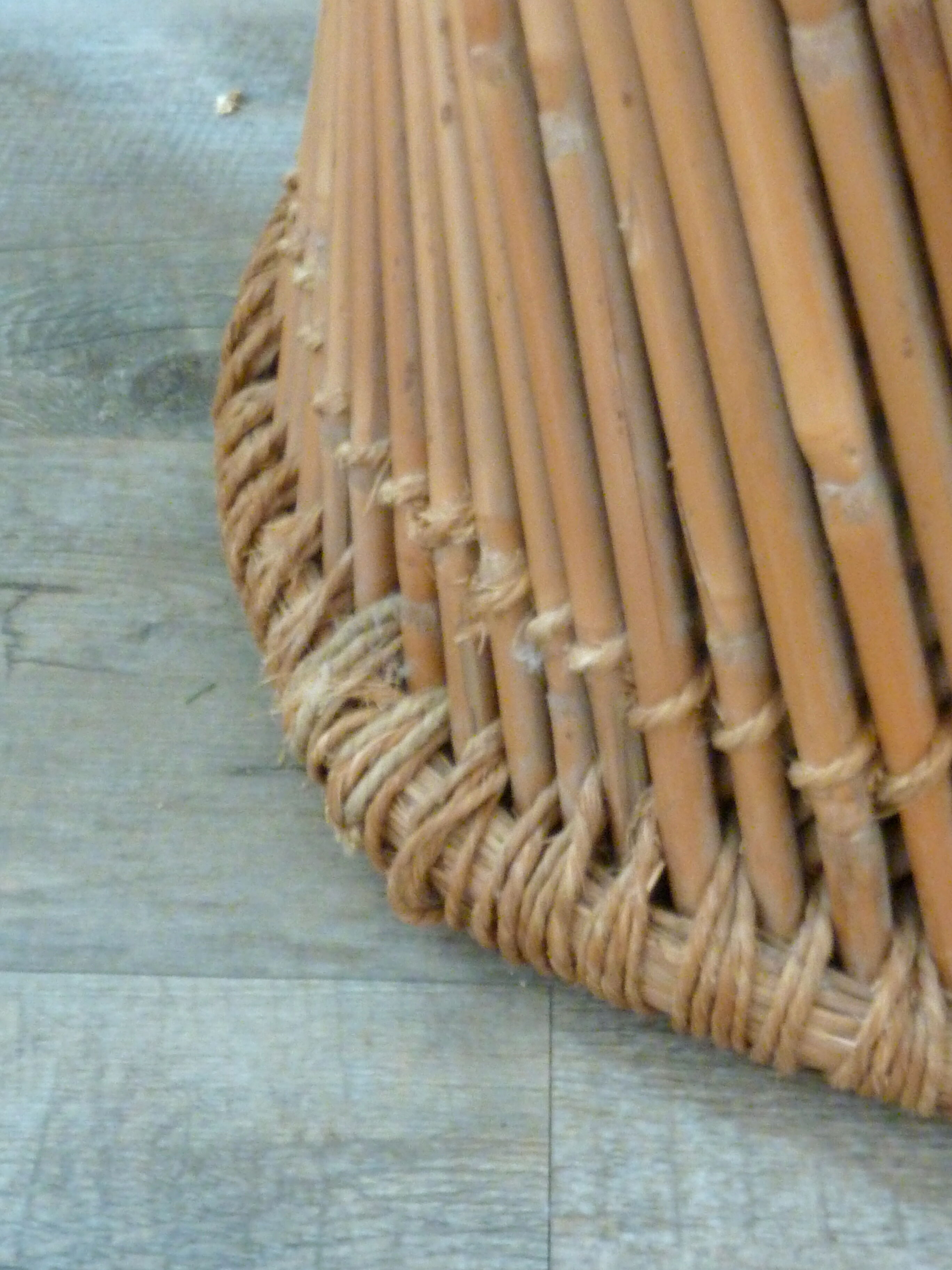 Stool in rattan and rope, 60 years