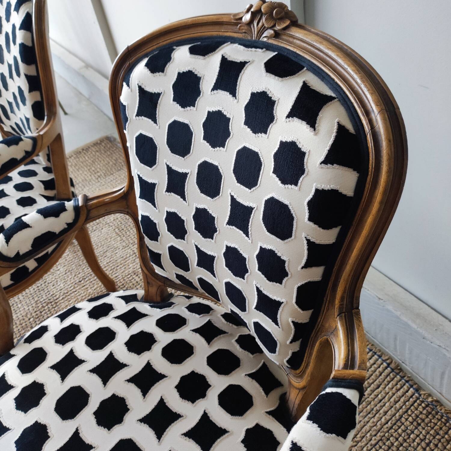 Pair of Louis XV cabriolet armchairs