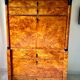 Secretary with a drop-leaf in pine and ebony, in Biedermeier style.