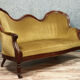 Napoleon III-era seating in mahogany and Genoa velvet around 1850