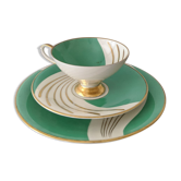 Tea cup and its vintage Art Deco style dessert plate