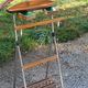 Vintage valet in wood, chrome metal and vinyl from the 60s