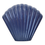 Blue ceramic shell vase