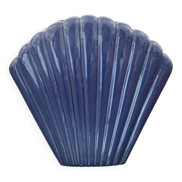 Vase coquillage en céramique bleue