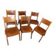 Set of 6 stackable chairs wood feet compass Germany 1960's