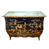 Chest of drawers with 3 drawers, Chinese decor, 20th century.