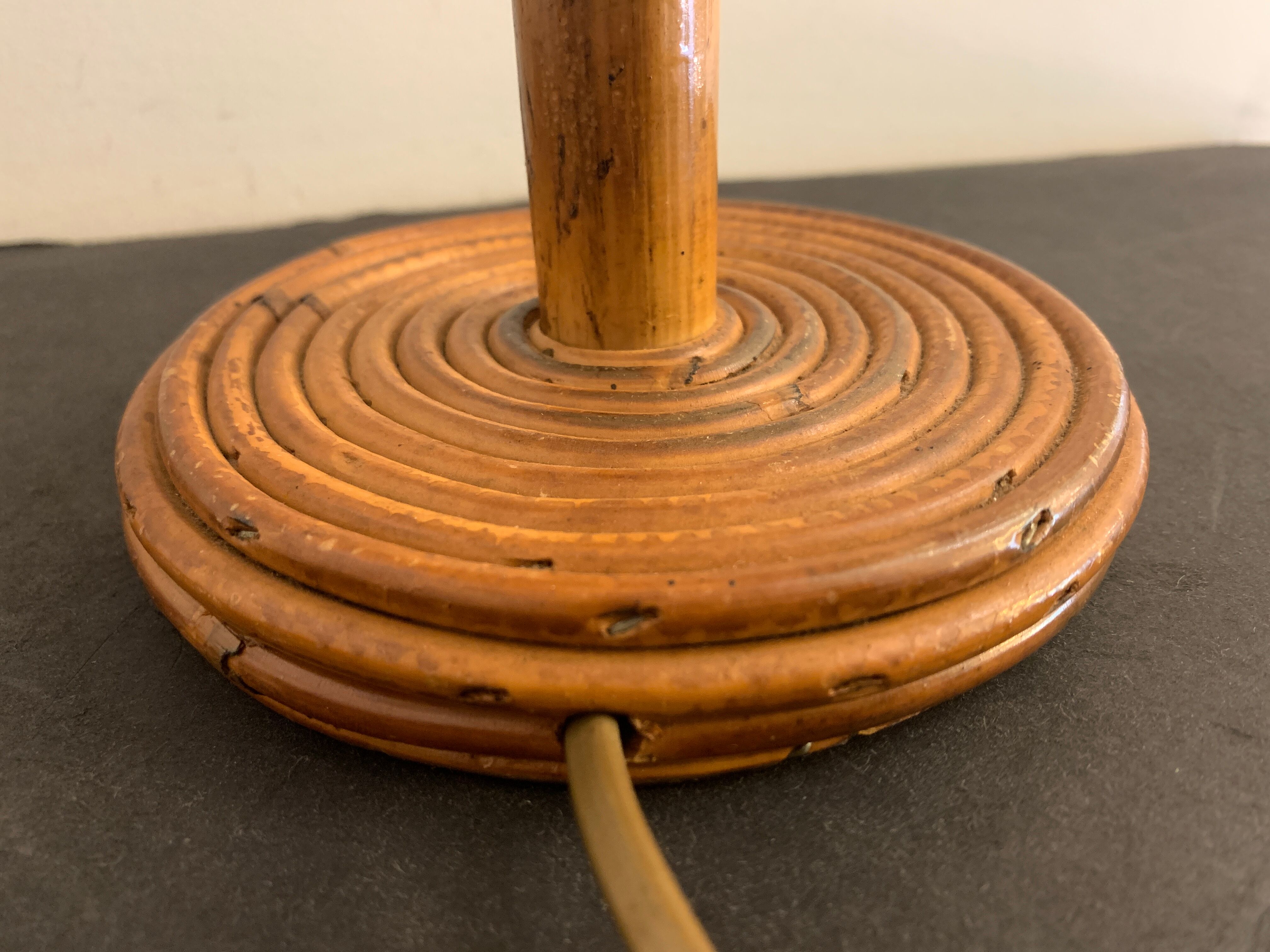 Lampe en rotin Louis Sognot 1950