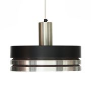 Pendant light in brushed aluminium and black by Carl Thore for Granhaga. Sweden 1960s.