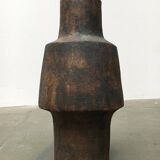 Brutalist ceramic vase in German mid-century style by Gerhard Liebenthron, 1969.