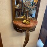 Console and trumeau, Louis XVI style in gilded wood
