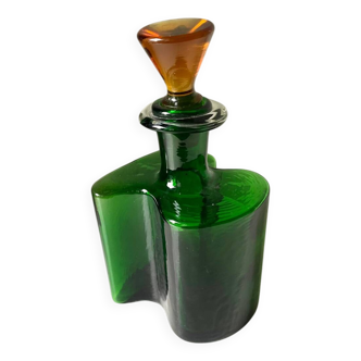 Holmegaard Dark Green Vintage with orange cap Decanter Danish