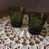 Two thick glasses, vintage