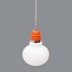 Suspended chandelier in the shape of a white glass bulb, 1970s.