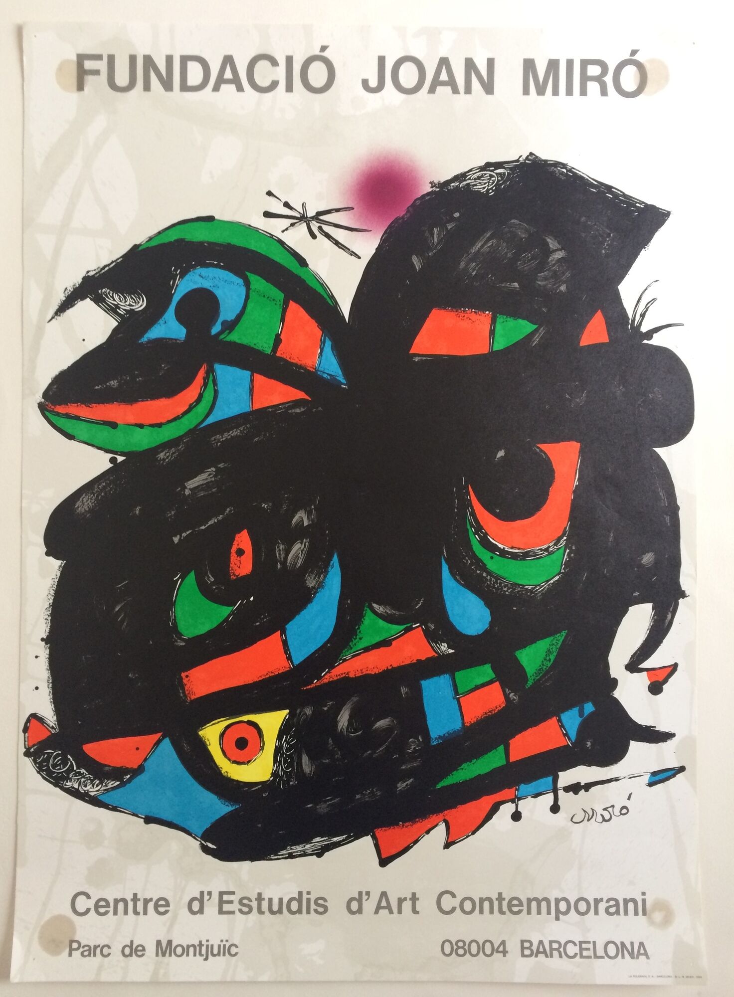 Joan MIRO, Centre d'Estudis d'Art Contemporani - Fundació Joan Miró, 1984. Lithographic poster