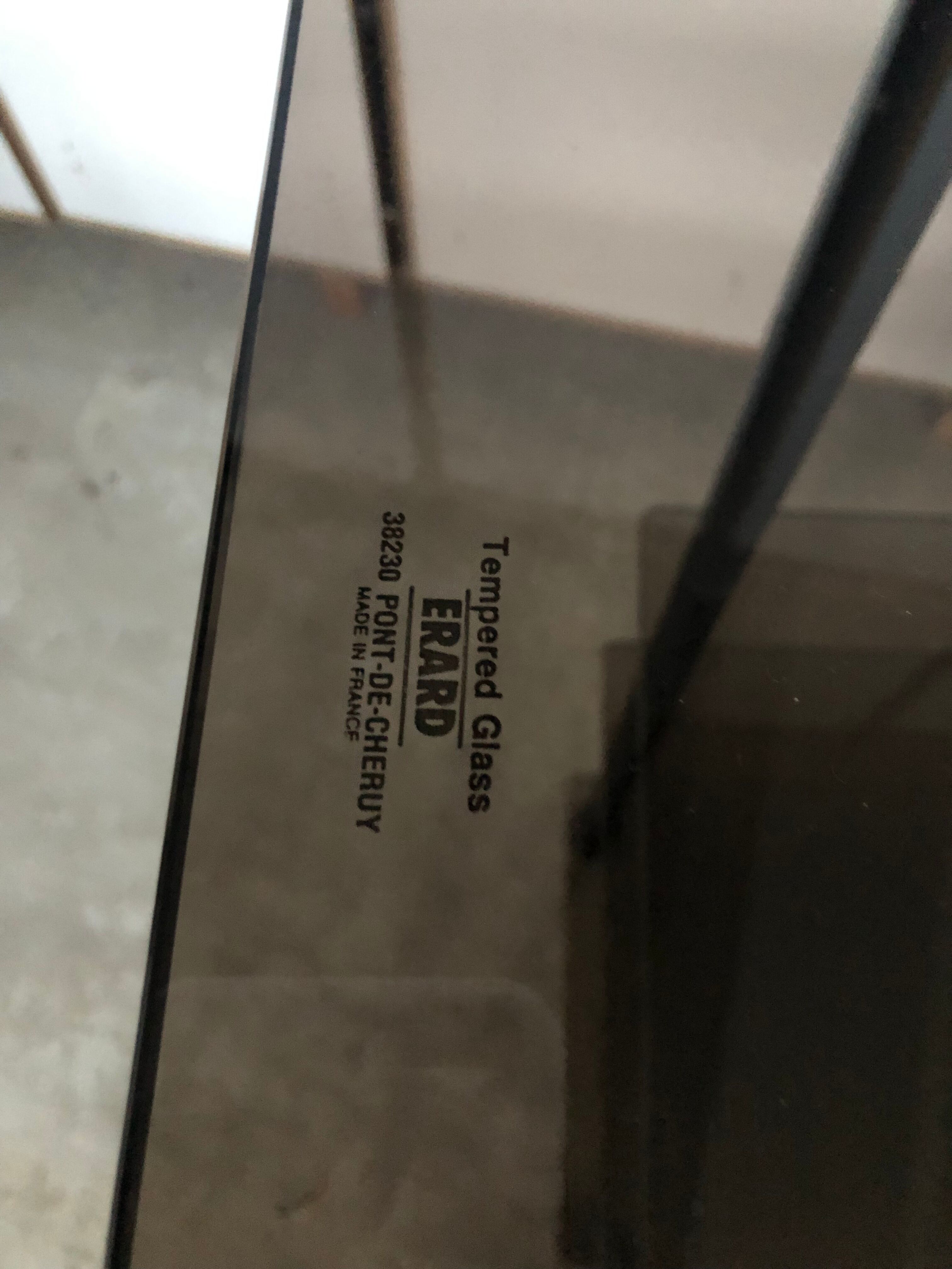 Service, TV stand on wheels in smoked glass Erard