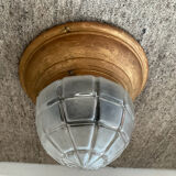 Art Deco ceiling light in metal and frosted glass