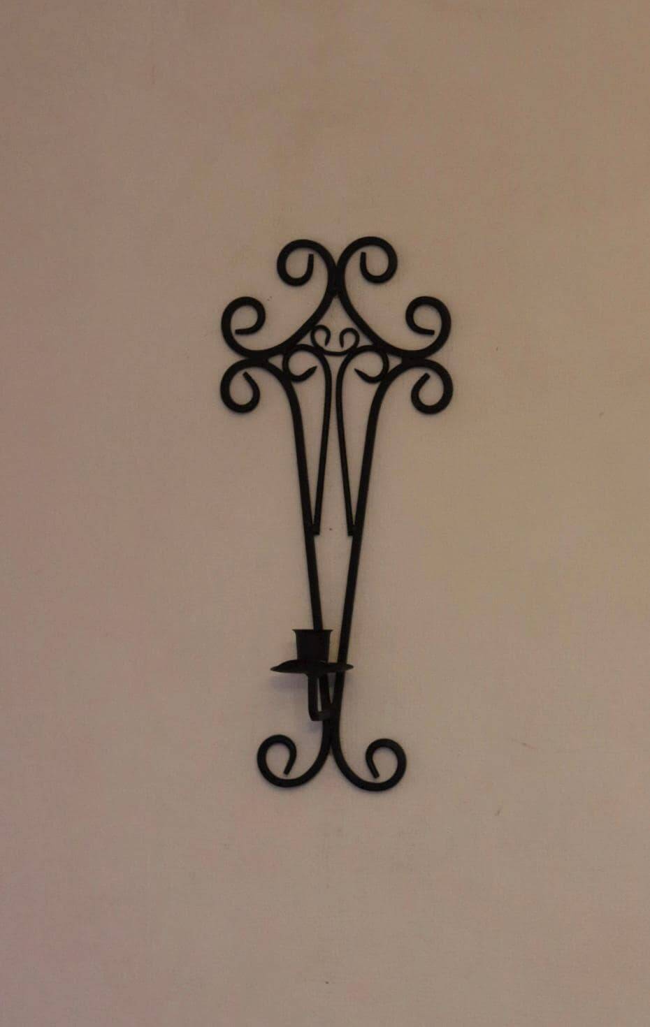 Pair of vintage black metal sconces