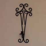 Pair of vintage black metal sconces