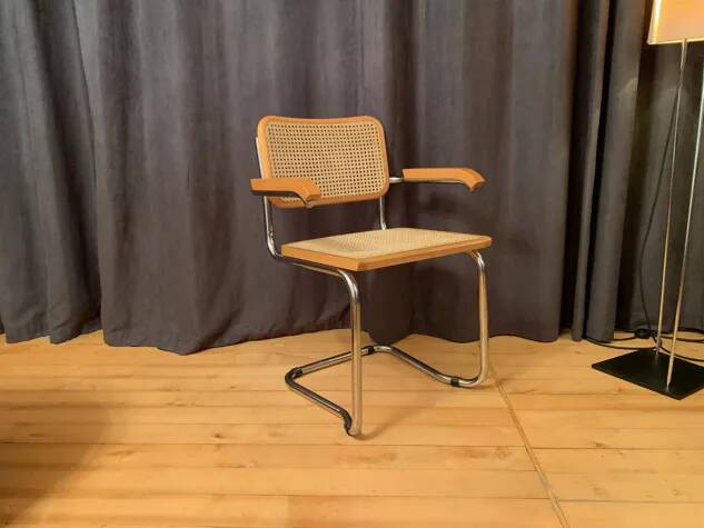 Chair with raffia, Italy, 1980s