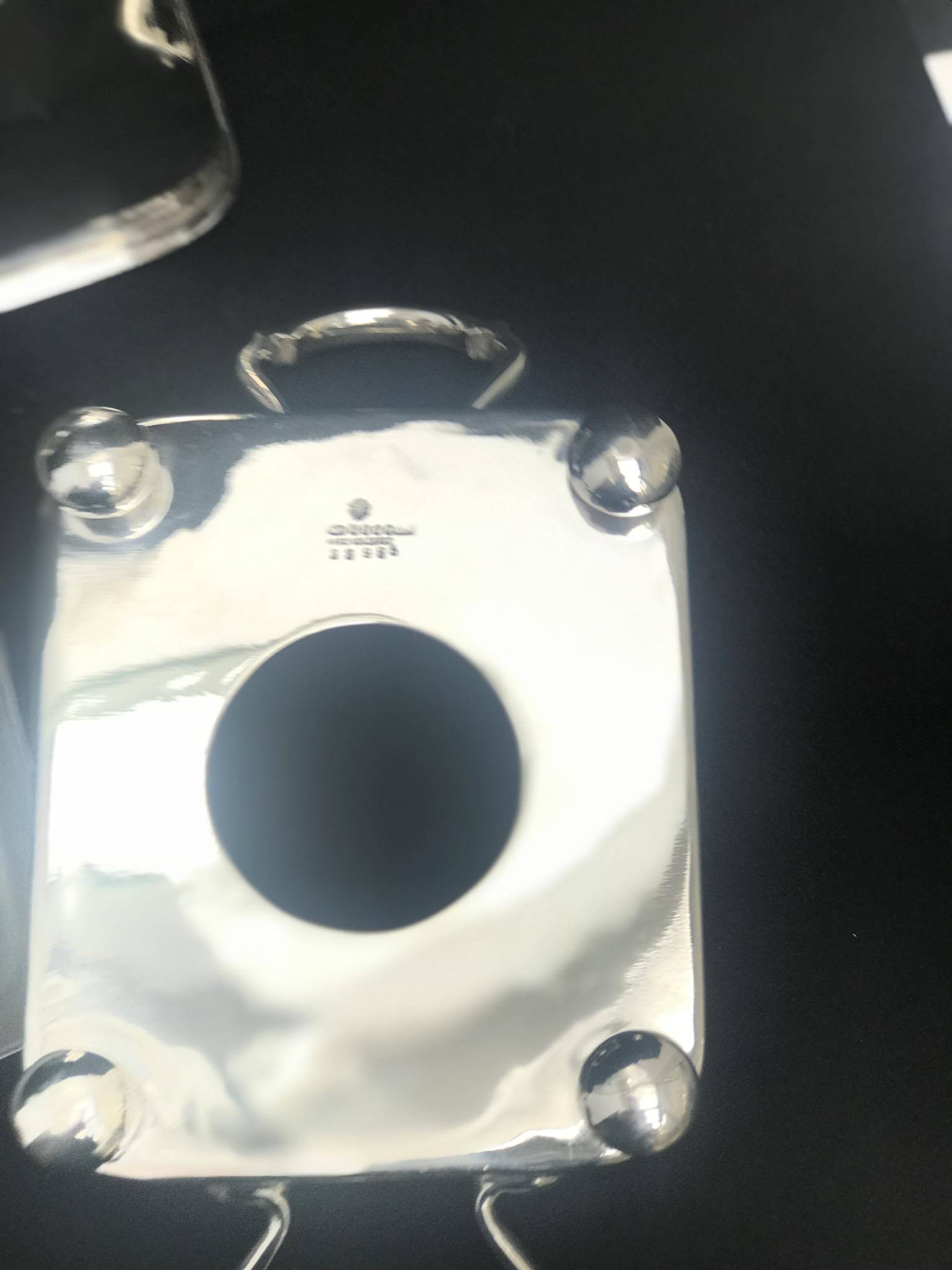 Victorian silver metal butter dish