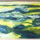 Mid-Century Modern Swedish "Waves" Vintage Abstract Oil Painting, Framed