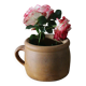 Round terracotta milk jug with handle
