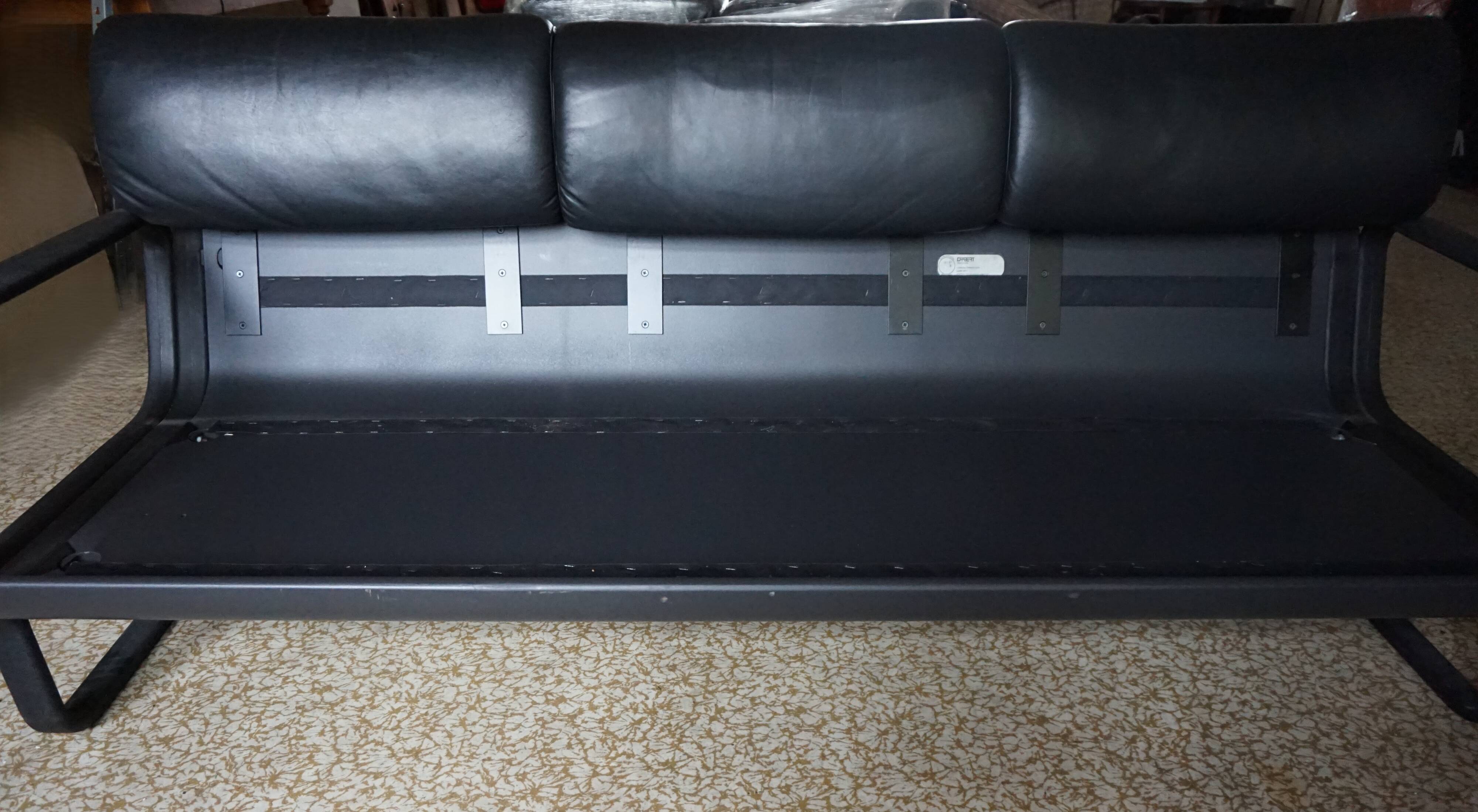 Drabert Lobbytop three-seater leather sofa by Otto Zapf, 1979