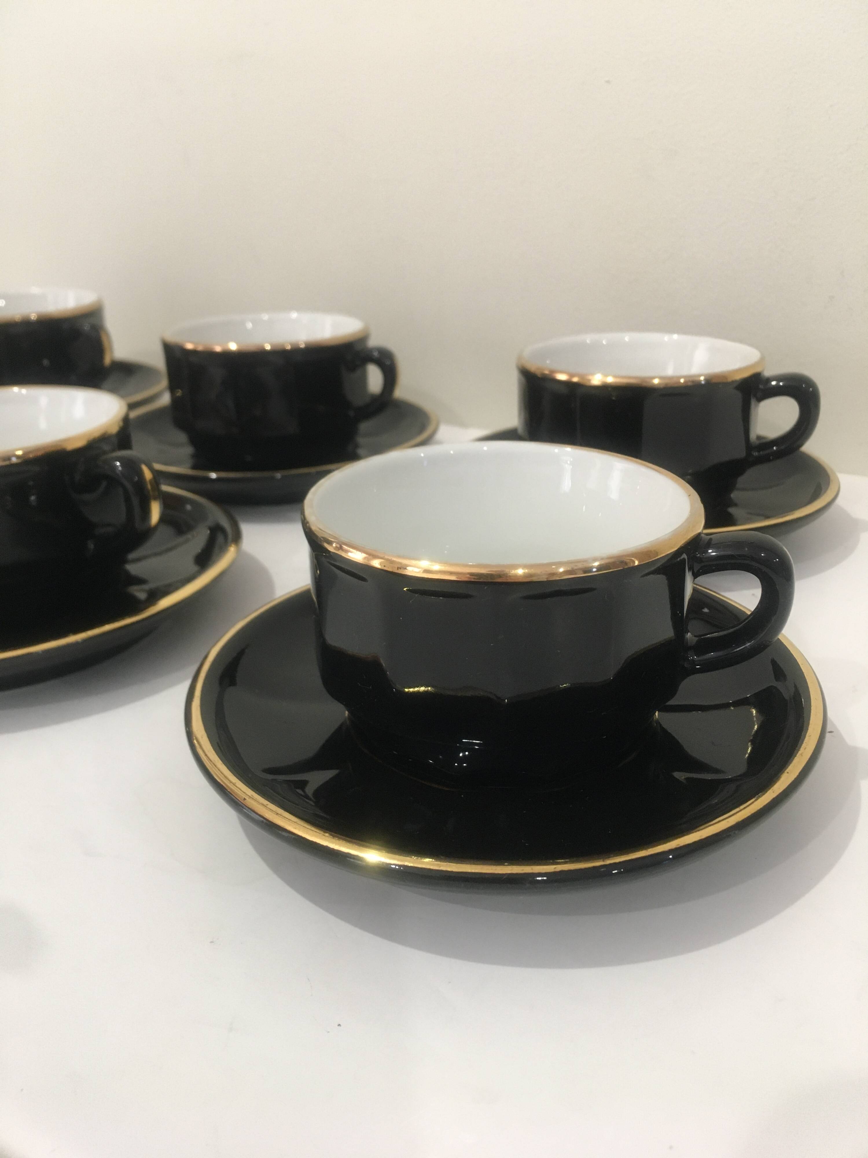 Tasses bistrot noir/or