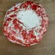 Fruit basket in red and white ceramic