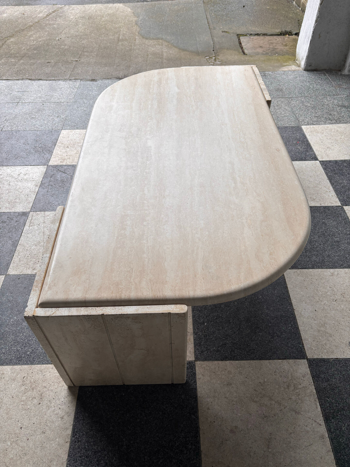 Vintage coffee table in travertine