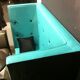 Seat "Scala" turquoise velvet leather black