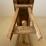 Pair of small benches in raw wood of winemaker