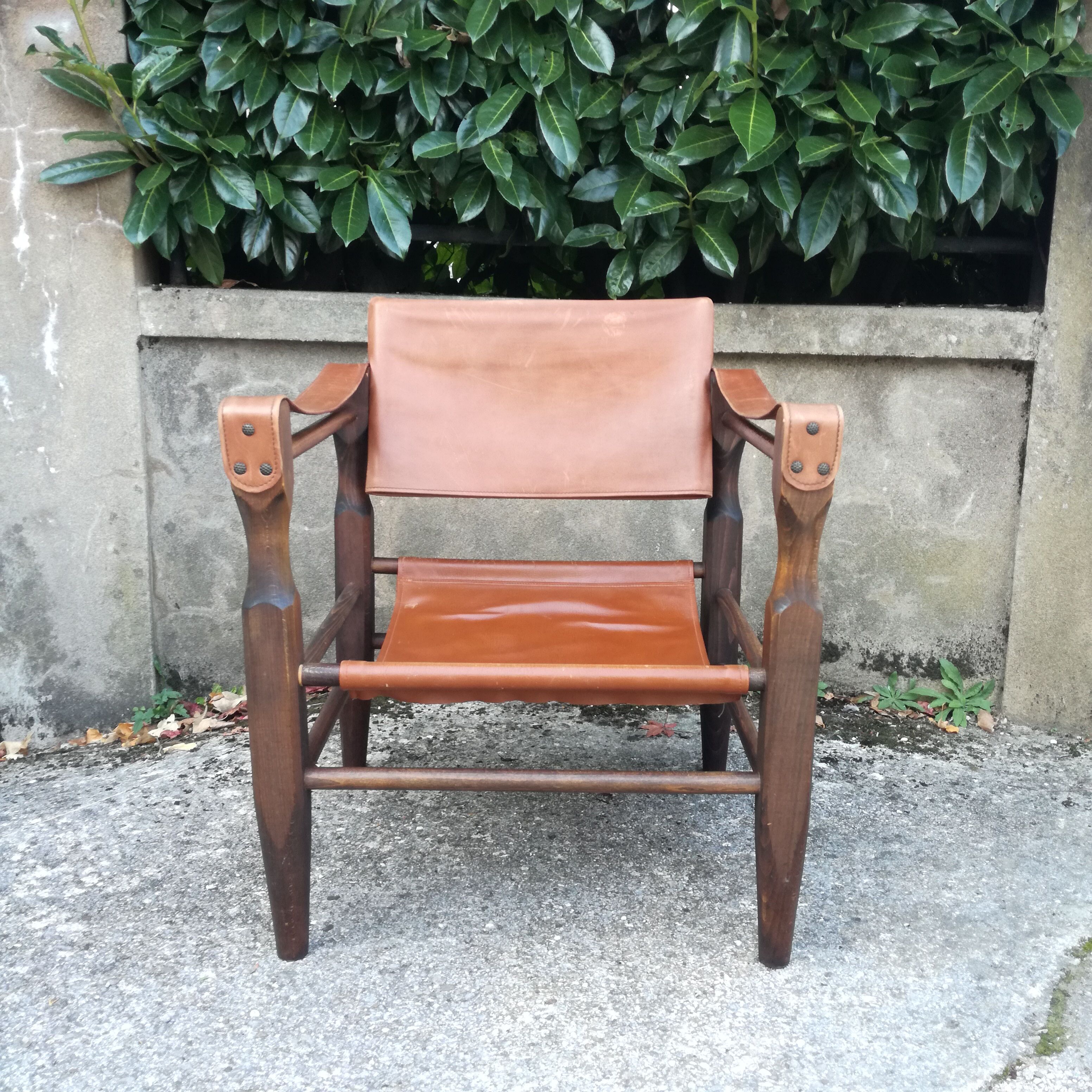 Fauteuil Safari cuir et simili cuir