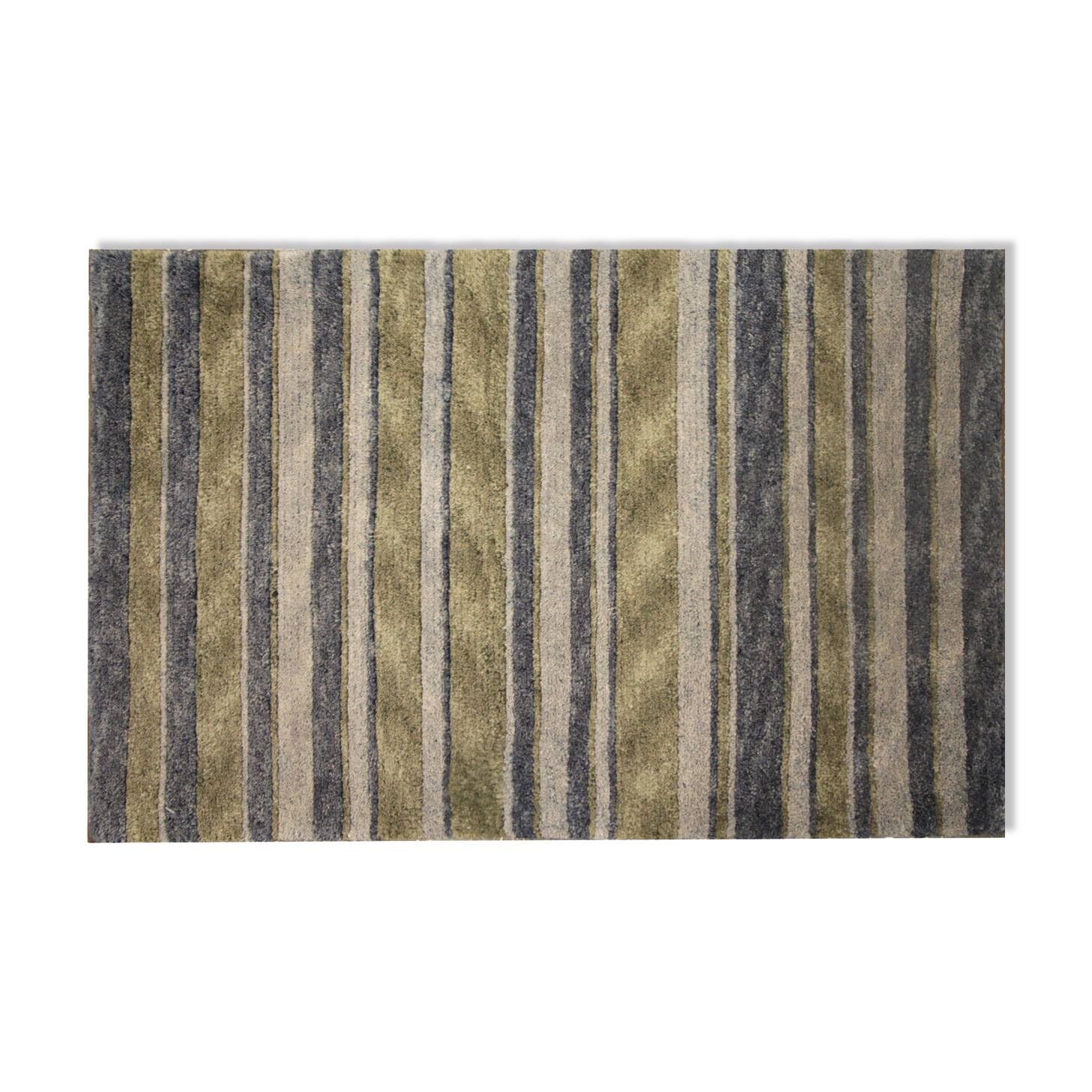 Modern green grey door mat handwoven small rug- 60x90cm