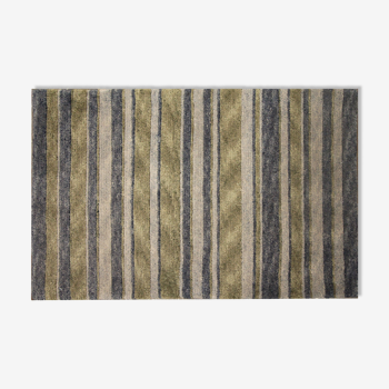 Modern green grey door mat handwoven small rug- 60x90cm