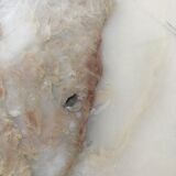 Marble and golden patina iron coffee table