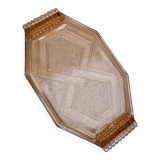 Art Deco pink glass tray