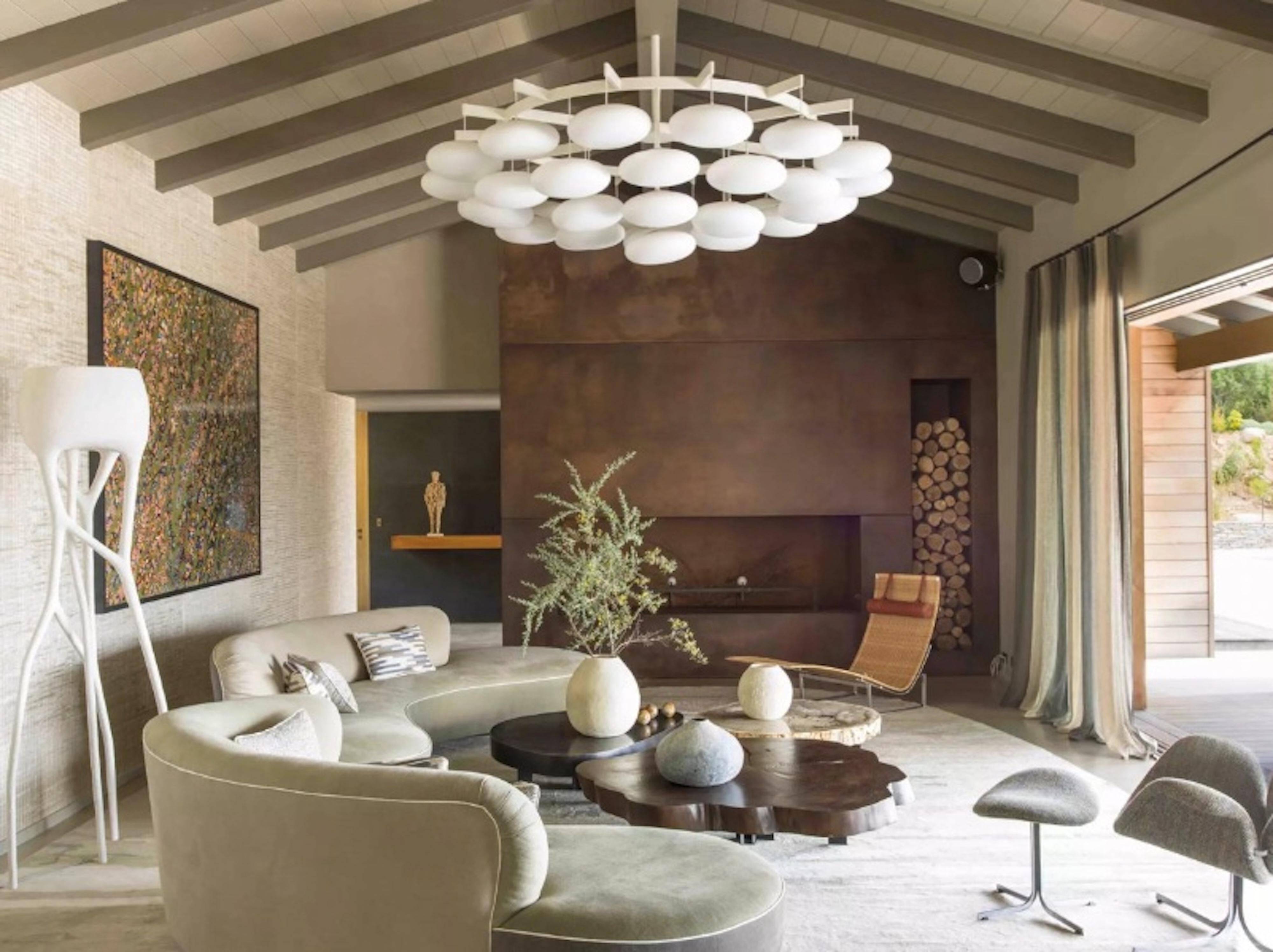 Impressive cloud chandelier mid-century modern of Volksgarten Milchhalle Vienna