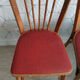 Set of four Baumann bistro chairs n°12 in solid beech and red skaï