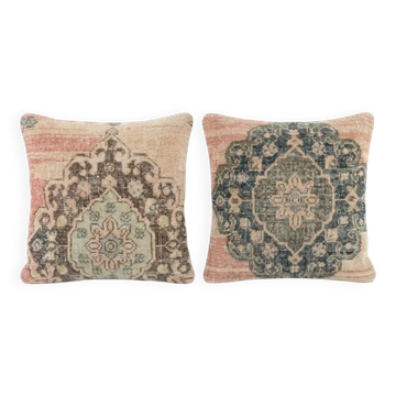 Lot de 2 housses de coussin turque vintage 51x51 cm